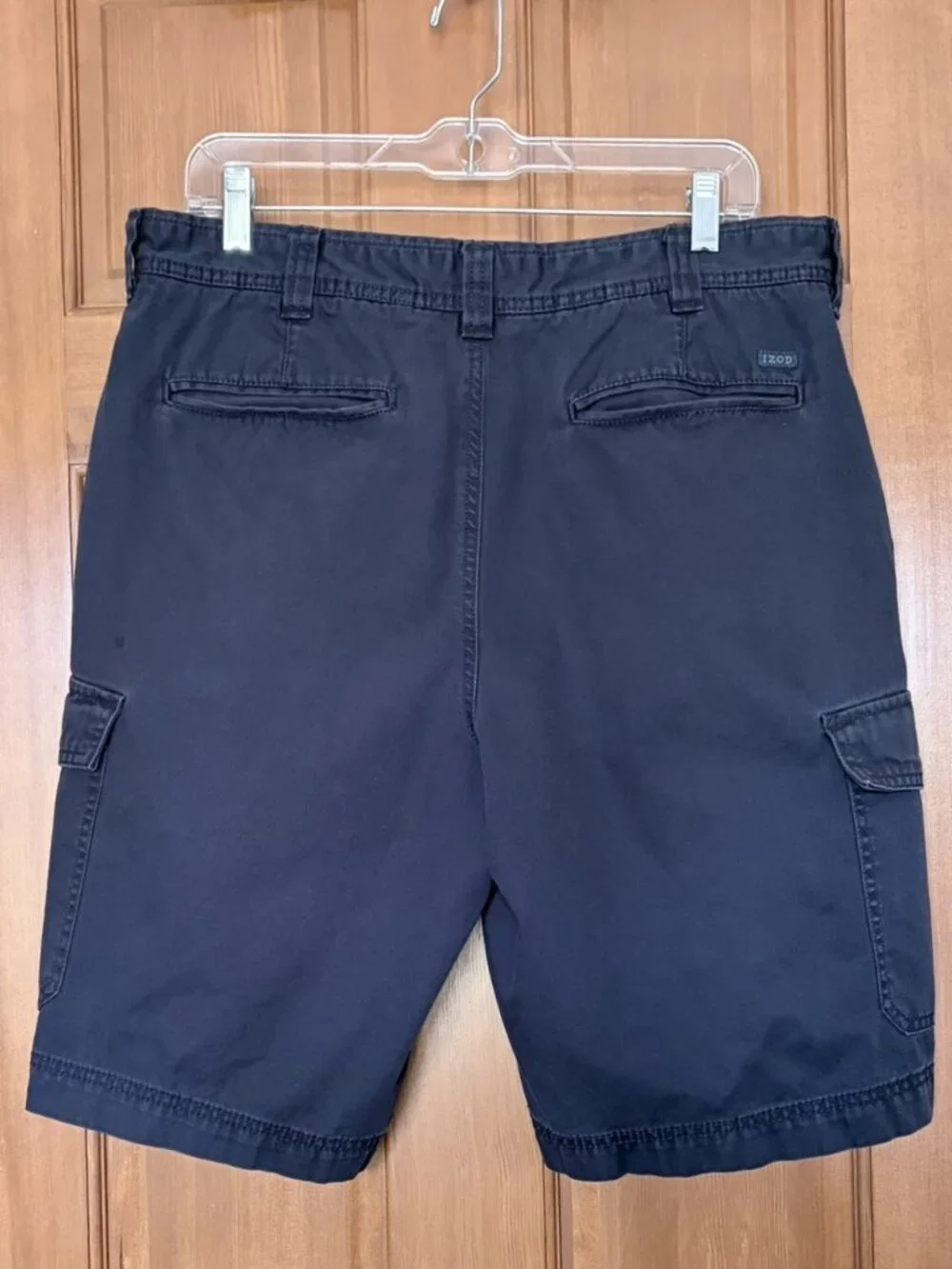 IZOD Saltwater Men's Navy Cargo Shorts Size 36 100% Cotton